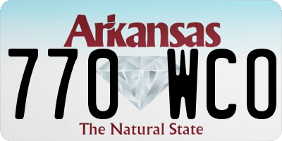 AR license plate 770WCO