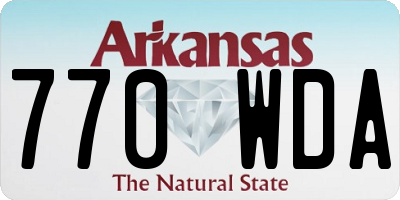 AR license plate 770WDA