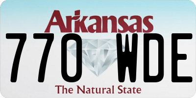 AR license plate 770WDE