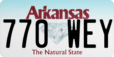 AR license plate 770WEY