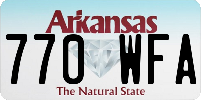 AR license plate 770WFA
