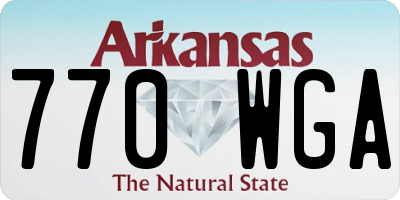 AR license plate 770WGA