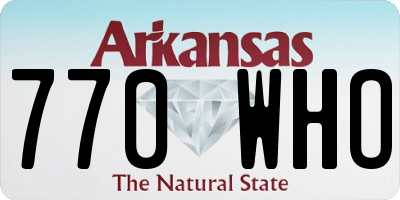 AR license plate 770WHO