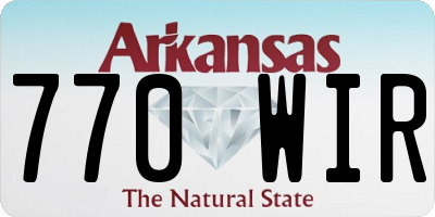 AR license plate 770WIR