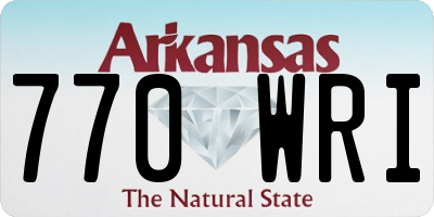 AR license plate 770WRI