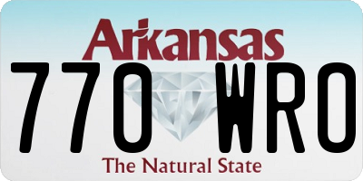 AR license plate 770WRO