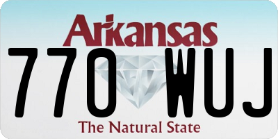 AR license plate 770WUJ