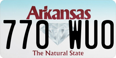 AR license plate 770WUO