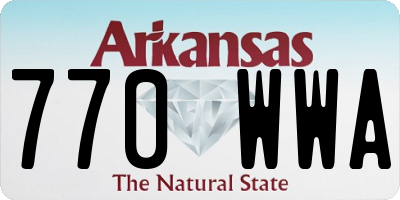 AR license plate 770WWA