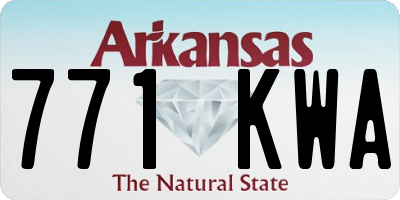 AR license plate 771KWA