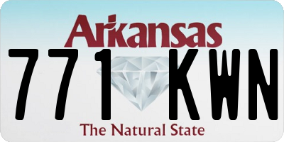 AR license plate 771KWN