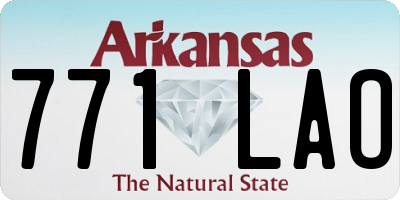 AR license plate 771LAO