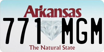 AR license plate 771MGM