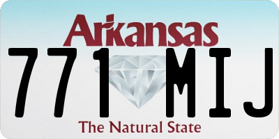 AR license plate 771MIJ