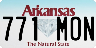 AR license plate 771MON