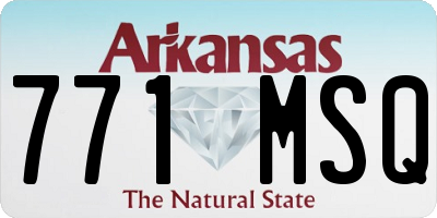 AR license plate 771MSQ