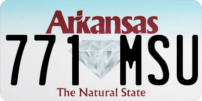 AR license plate 771MSU