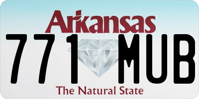 AR license plate 771MUB