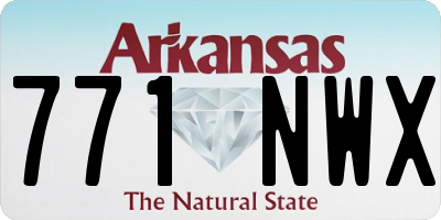AR license plate 771NWX