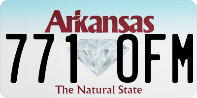 AR license plate 771OFM
