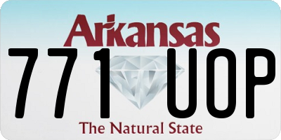 AR license plate 771UOP
