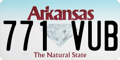 AR license plate 771VUB