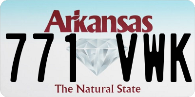 AR license plate 771VWK