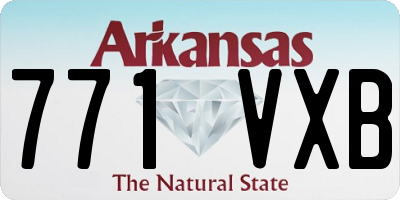 AR license plate 771VXB