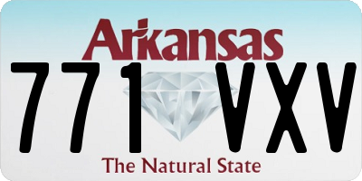 AR license plate 771VXV