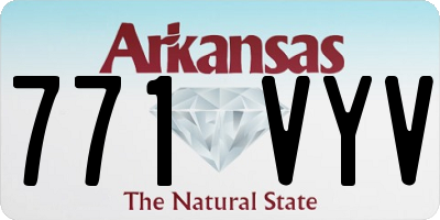AR license plate 771VYV