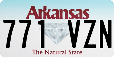 AR license plate 771VZN