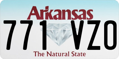 AR license plate 771VZO