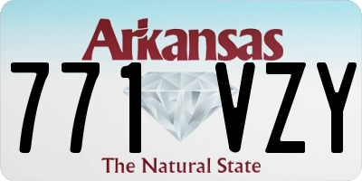 AR license plate 771VZY