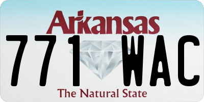 AR license plate 771WAC