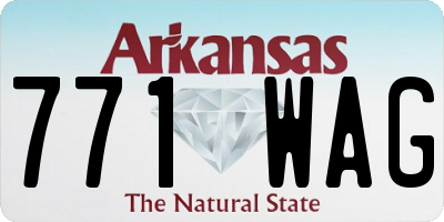 AR license plate 771WAG