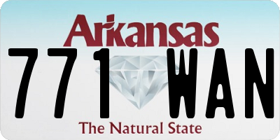 AR license plate 771WAN