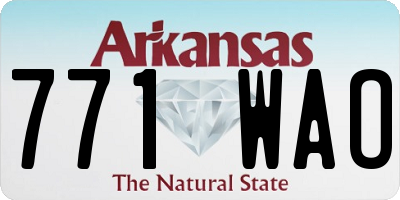 AR license plate 771WAO