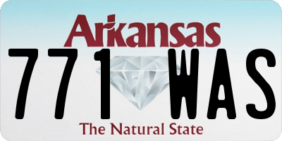 AR license plate 771WAS
