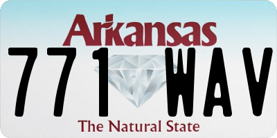 AR license plate 771WAV