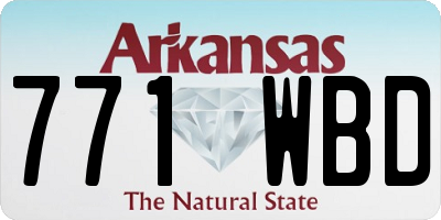 AR license plate 771WBD
