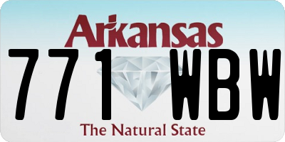 AR license plate 771WBW