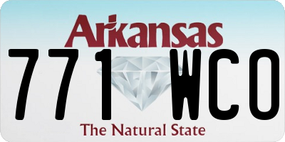 AR license plate 771WCO