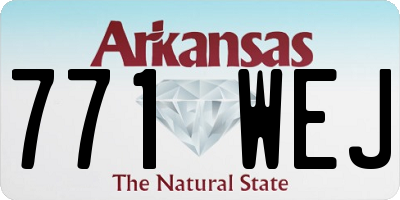 AR license plate 771WEJ