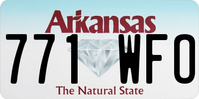 AR license plate 771WFO