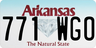 AR license plate 771WGO