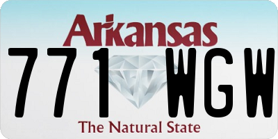 AR license plate 771WGW