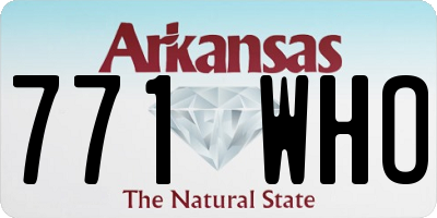 AR license plate 771WHO