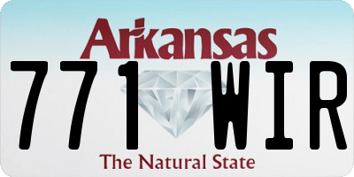 AR license plate 771WIR