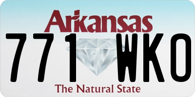 AR license plate 771WKO