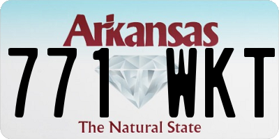 AR license plate 771WKT
